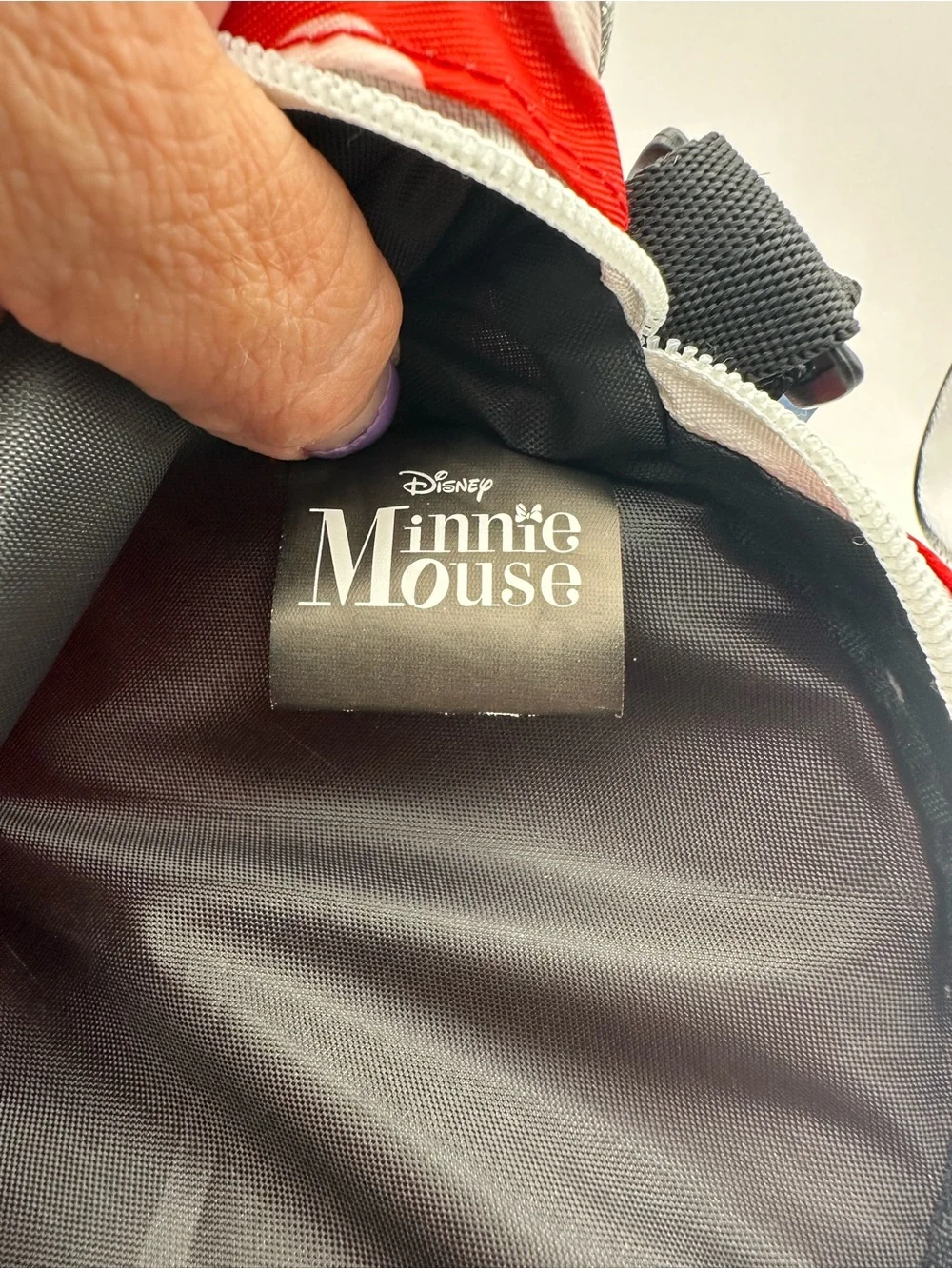 Disney Minnie Mouse Red Round Crossbody Bag with Black Strap